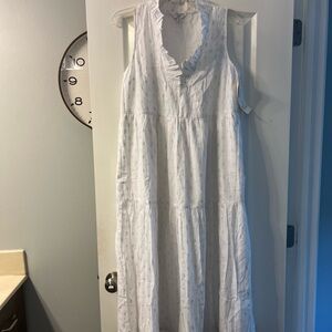 NWT Crown & Ivy white 100% rayon sleeveless dress size S with pockets